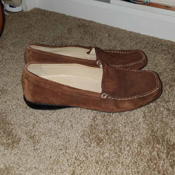 Geox Respira suede shoes loafers made in Italy size 38.5 (8.5 us size) - Picture 2 of 8